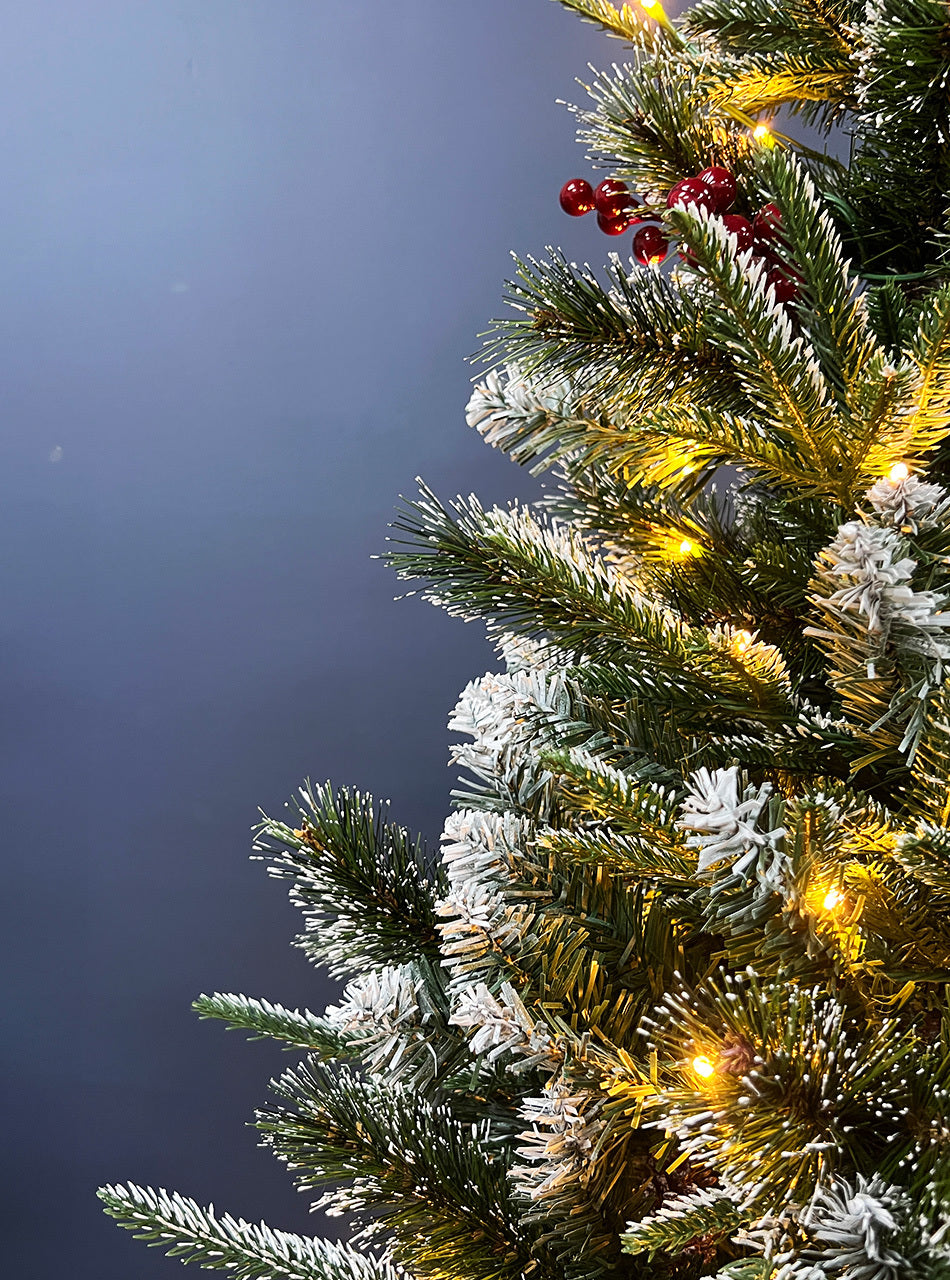 Snowy Mountains Potted Pine Pre Lit Christmas Tree