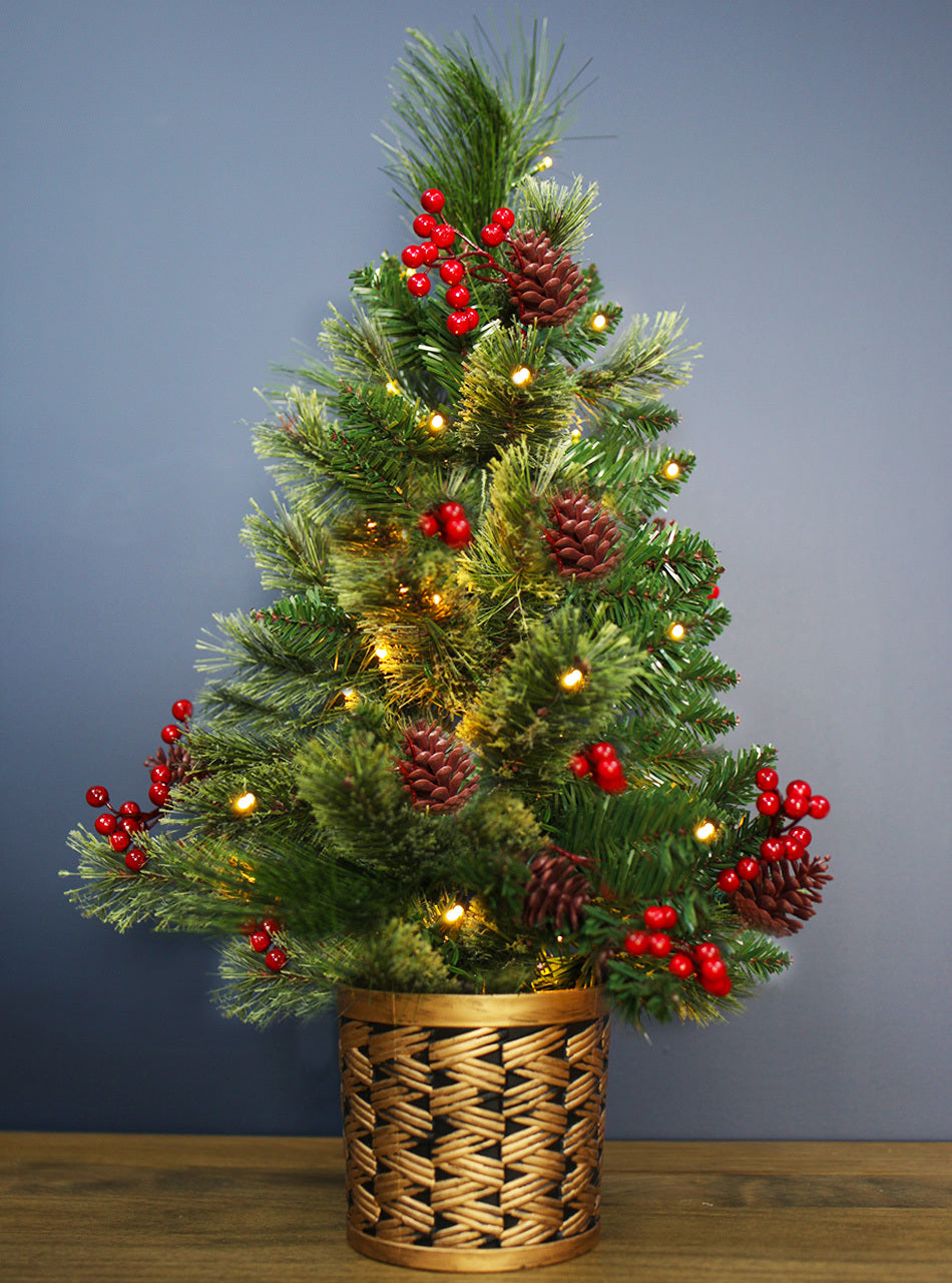 New Hampshire Potted Pine 2ft Pre-Lit Christmas Tree