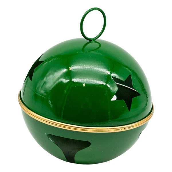 20cm Green Bell with Gold Stripe