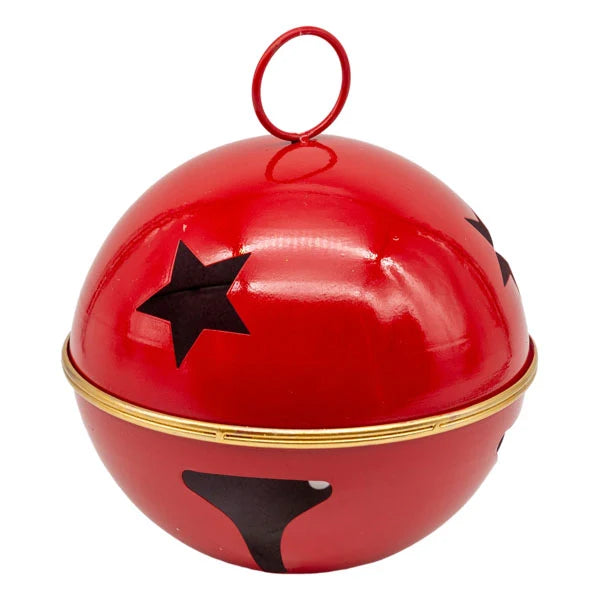 20cm Red Bell with Gold Stripe