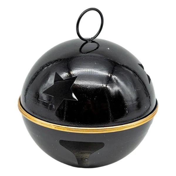 20cm Black Bell with Gold Stripe