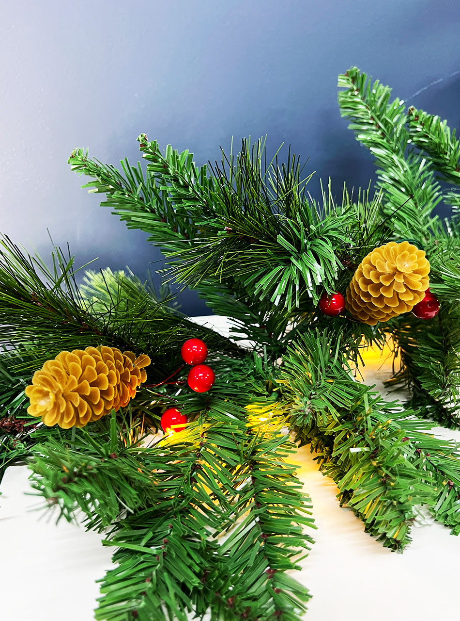 50m Christmas Garland Green  Pre-Lit 540 Warm White Lights