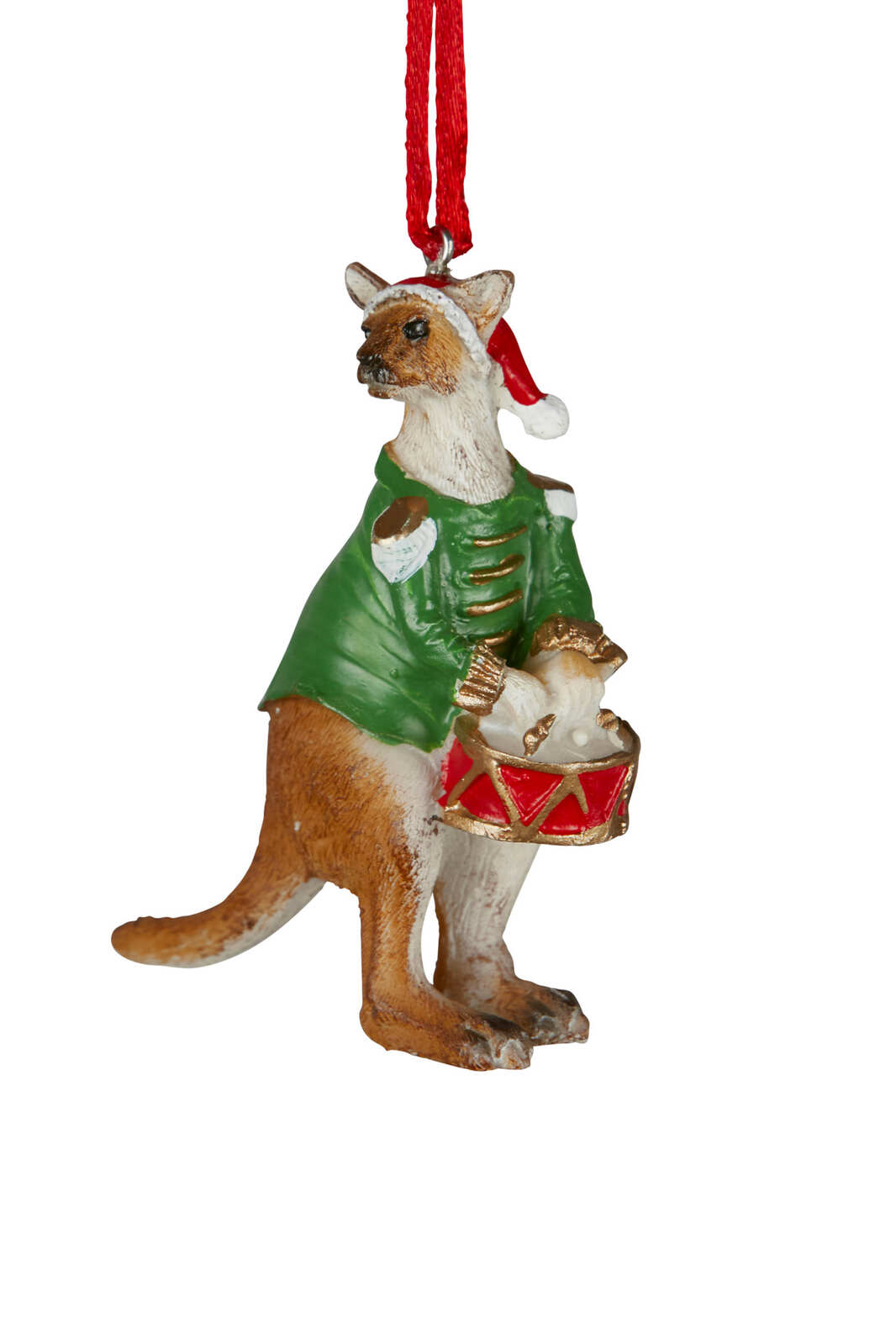 80mm Christmas Kangaroo Hanging Decoration Green