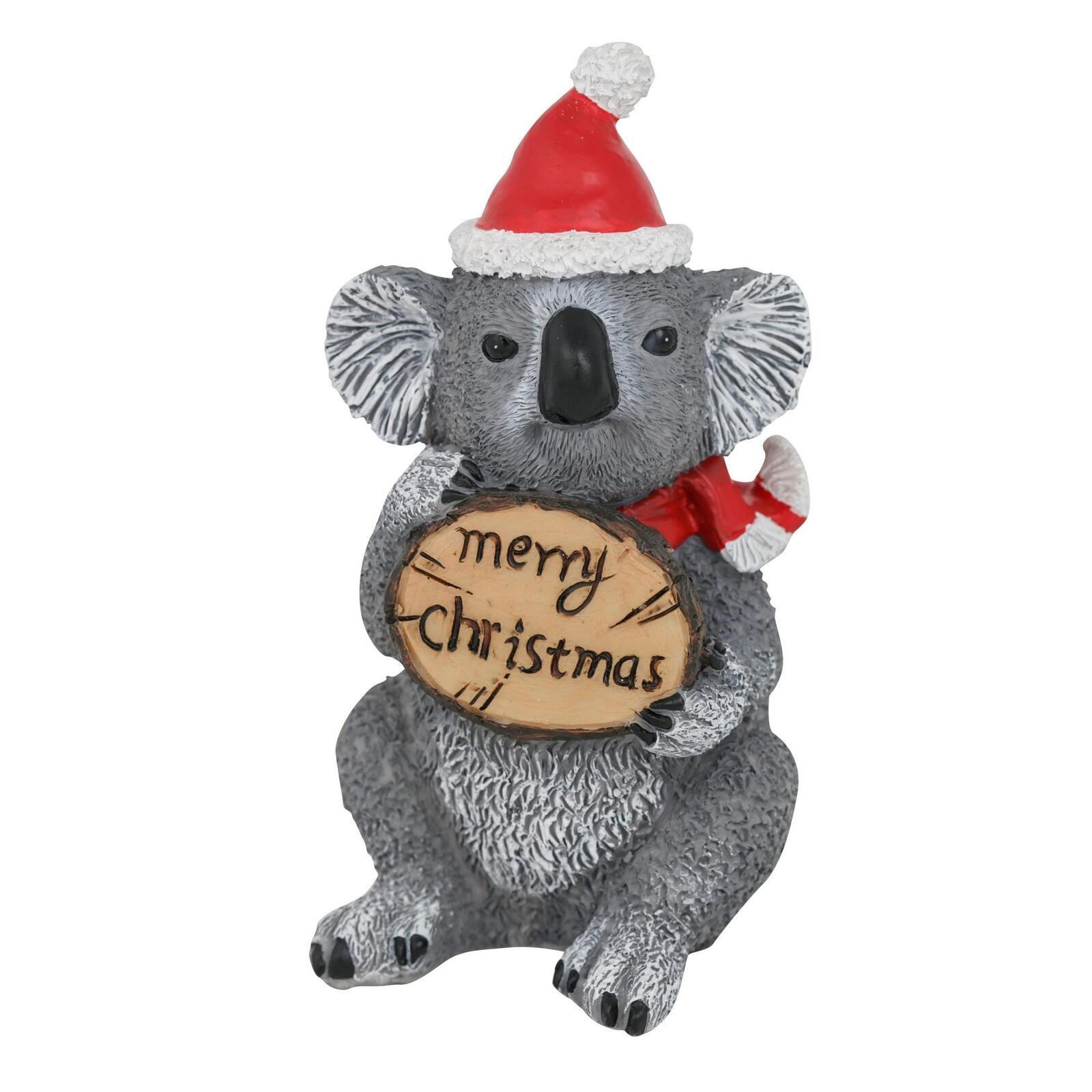 13cm Christmas Koala with Merry Christmas Sign