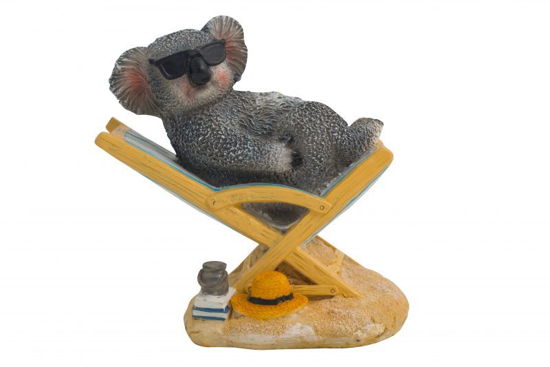 14cm Aussie Figurine Koala on Deck Chair