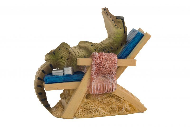 14cm Aussie Figurine Crocodile on Deck Chair