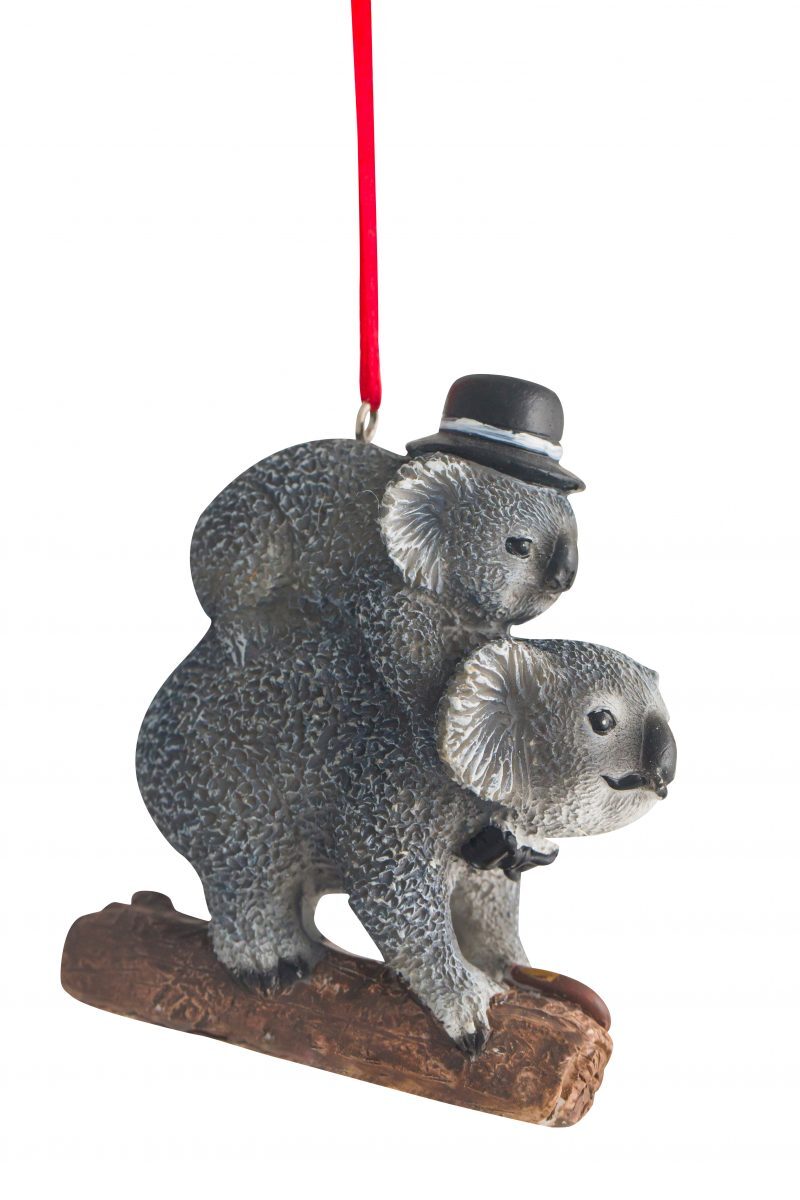 80mm Dad & Son Gentleman Koala Hanging Decoration