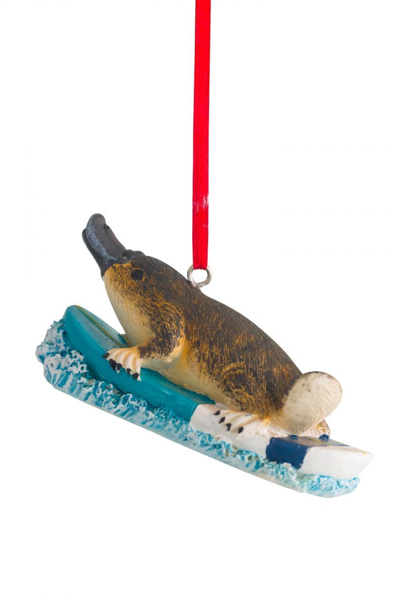 80mm Surfing Platypus Hanging Decoration