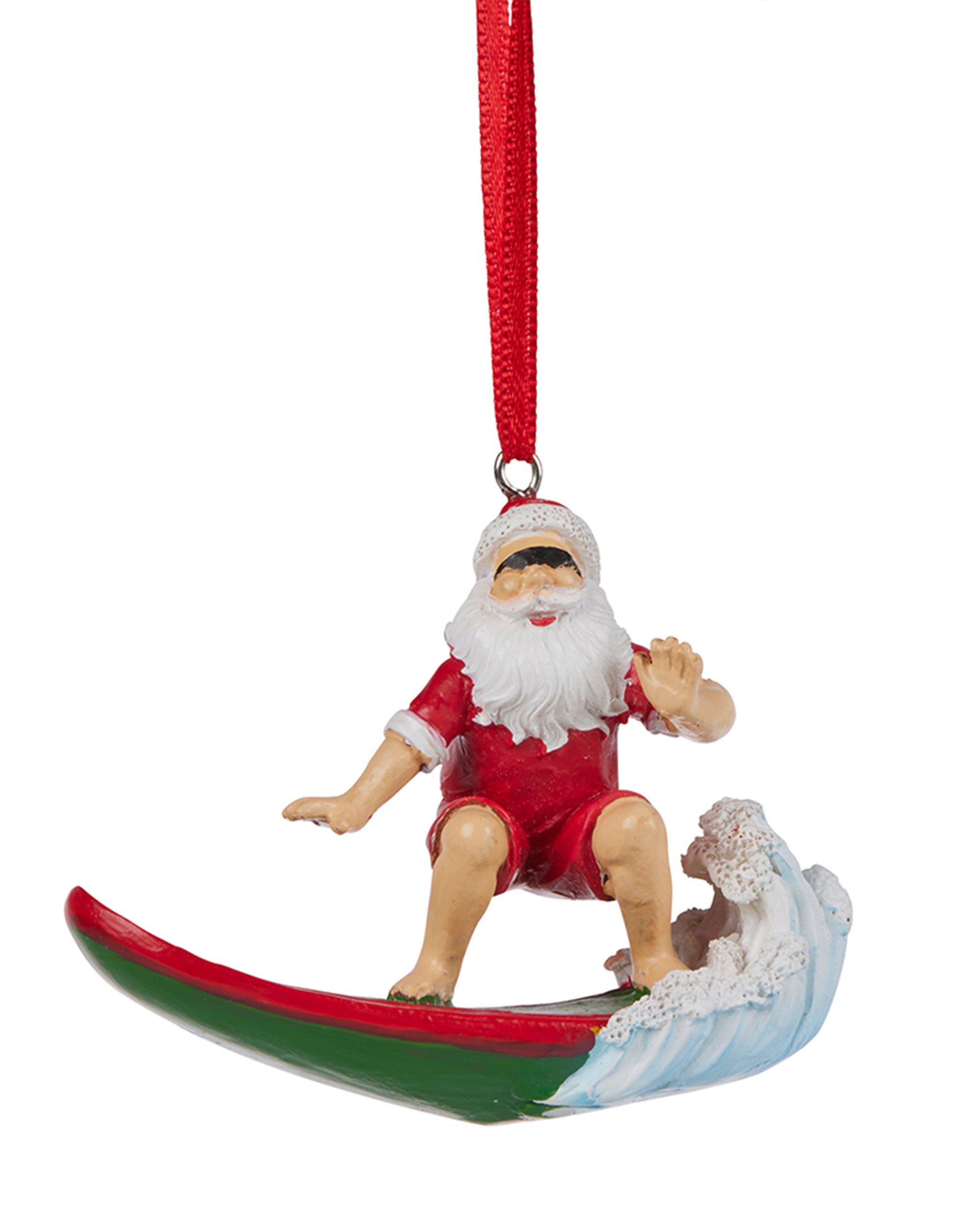 80mm Christmas Surfing Santa Hanging Decoration