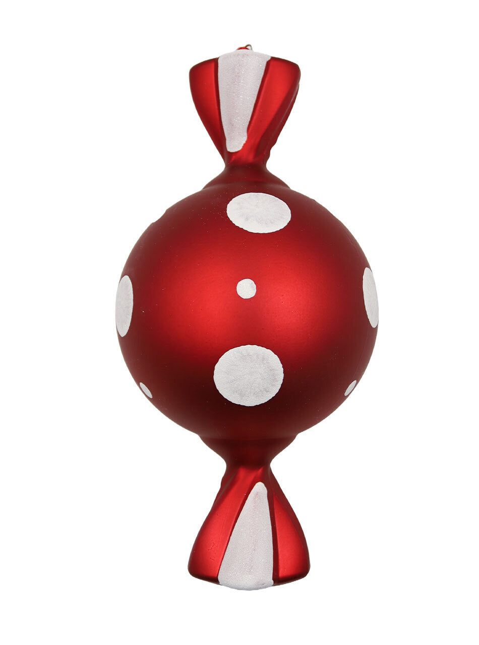 Christmas Tree Candy Red With White Dots 37cm