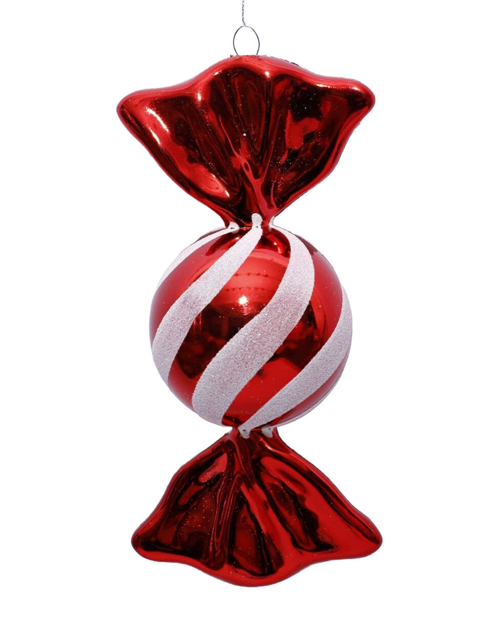 Christmas Tree Ornaments Candy Red and White 18cm