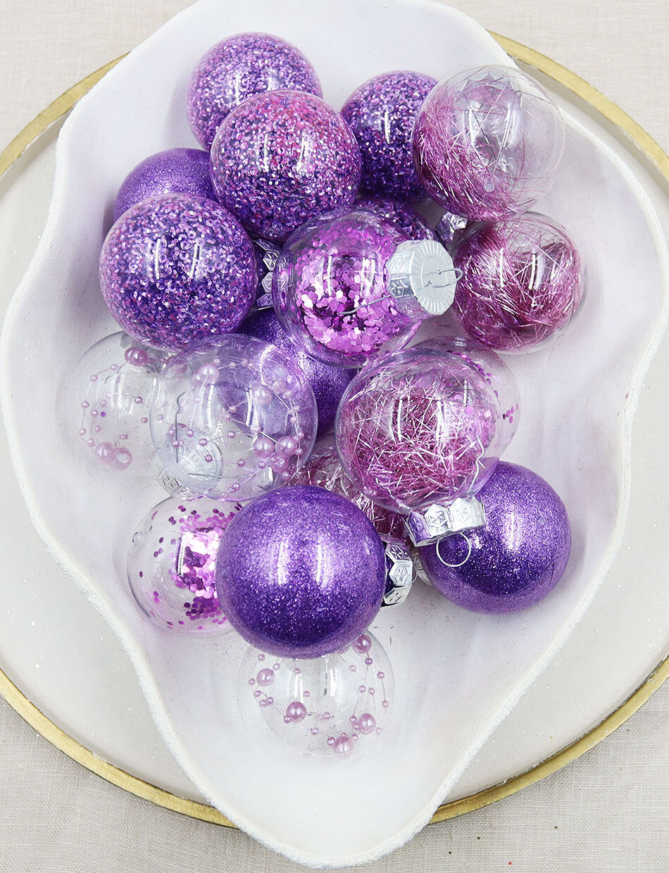 Light Purple Christmas Bauble 30 Pack 60mm