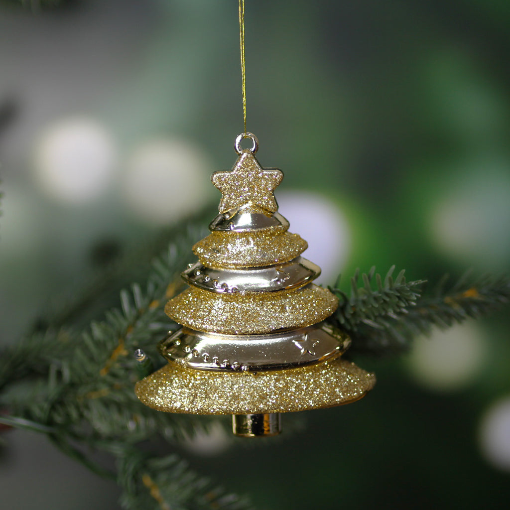 Christmas Tree Bauble 4 Pack Red & Gold