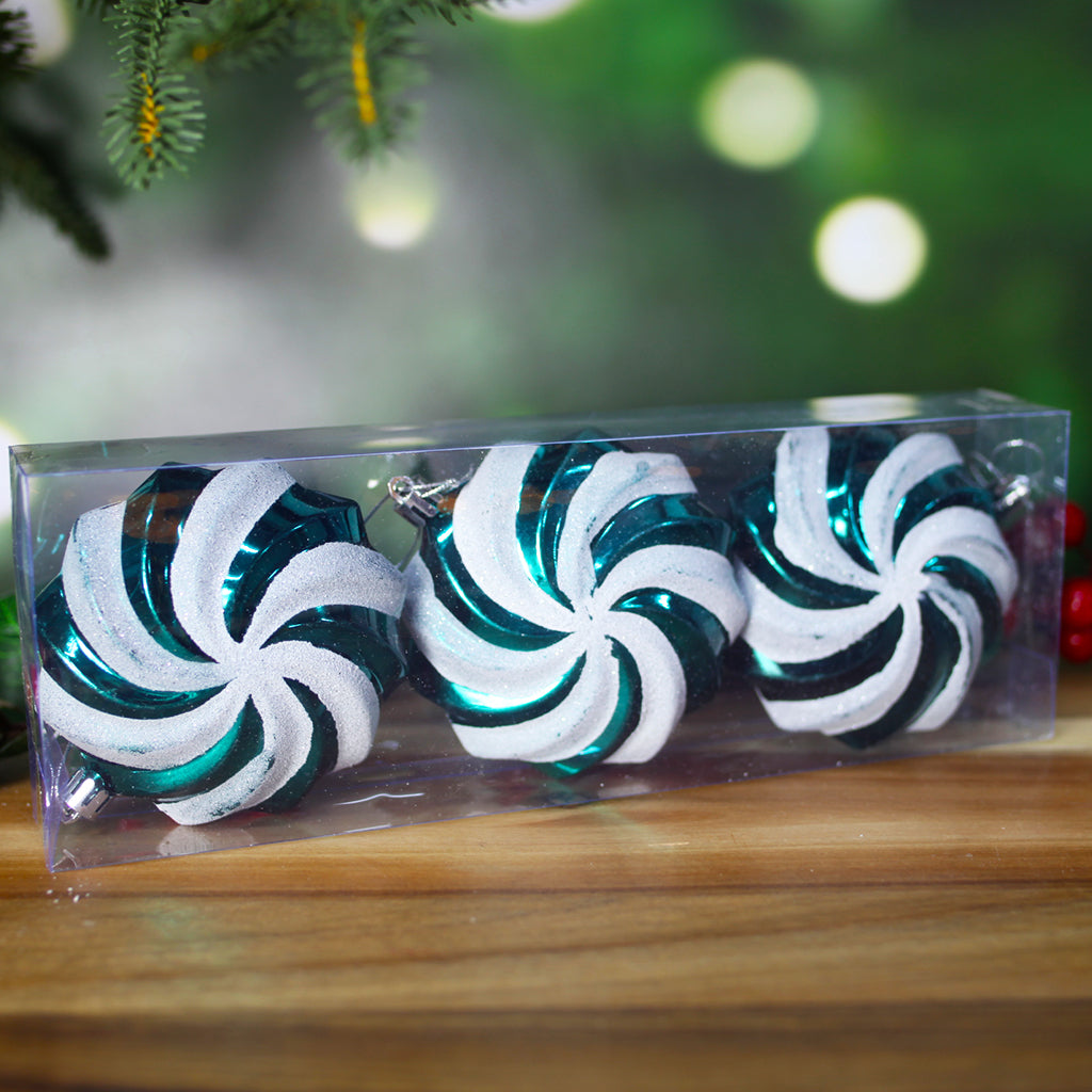 Christmas Tree Lollipop Bauble 3 Pack Teal