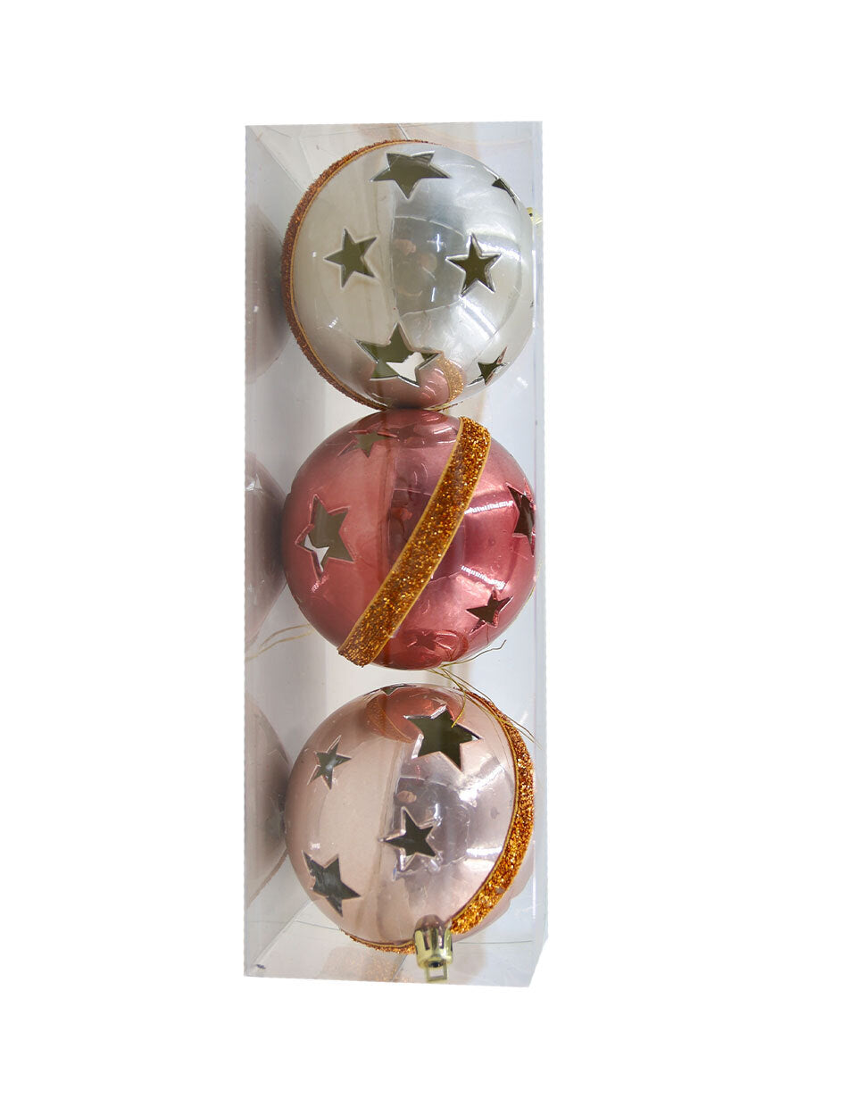 80mm Christmas Decorative Baubles Hollow Star