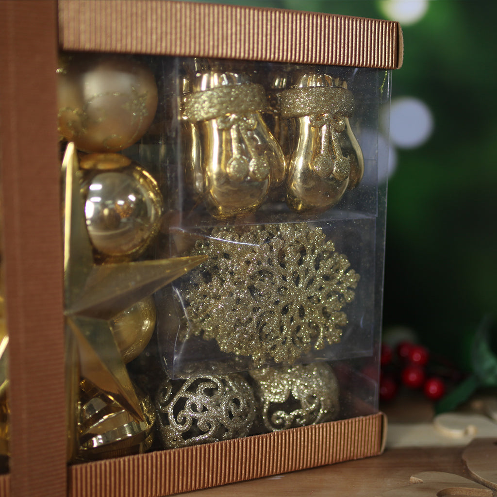 Christmas Tree Bauble 128pc Pack Gold