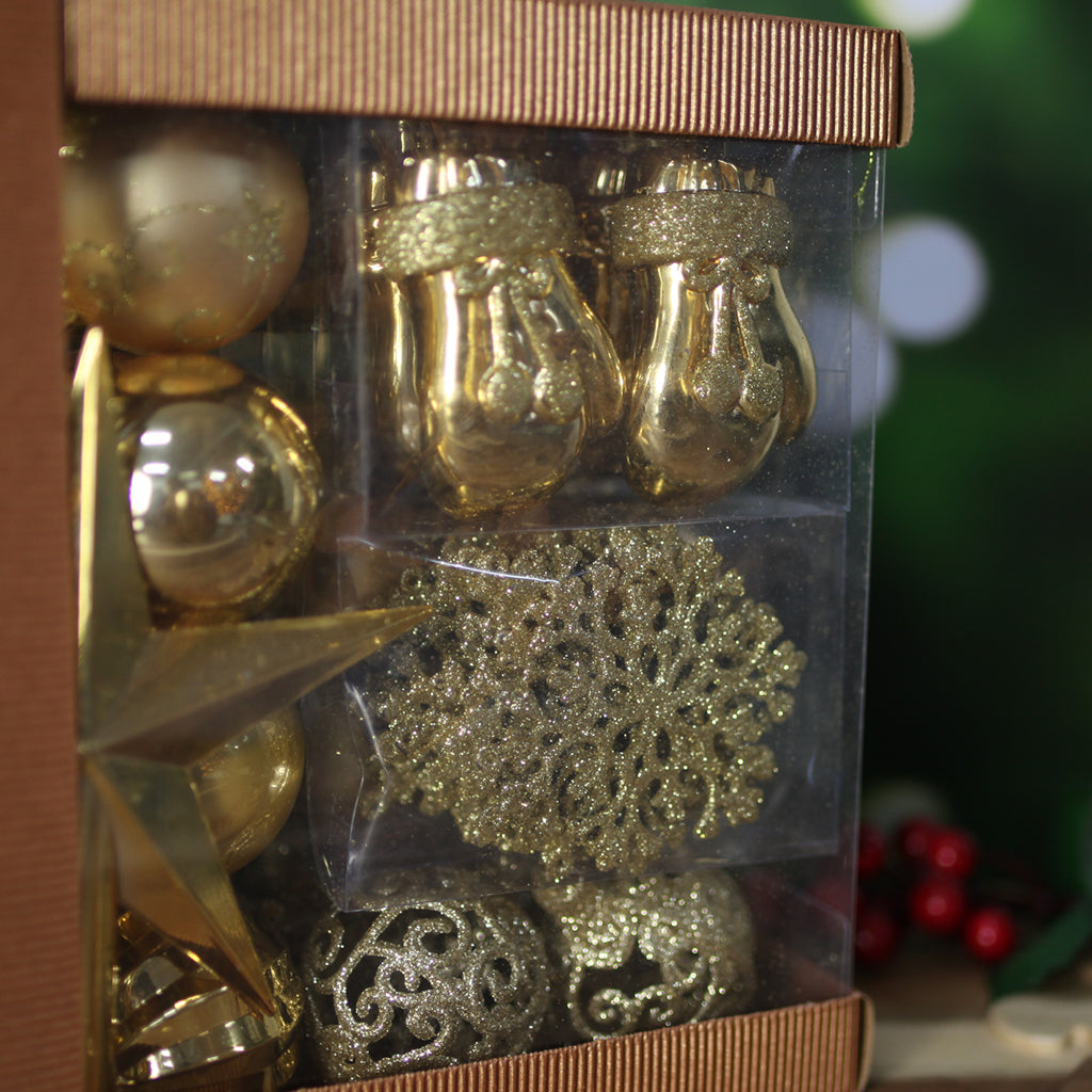 Christmas Tree Bauble 128pc Pack Gold