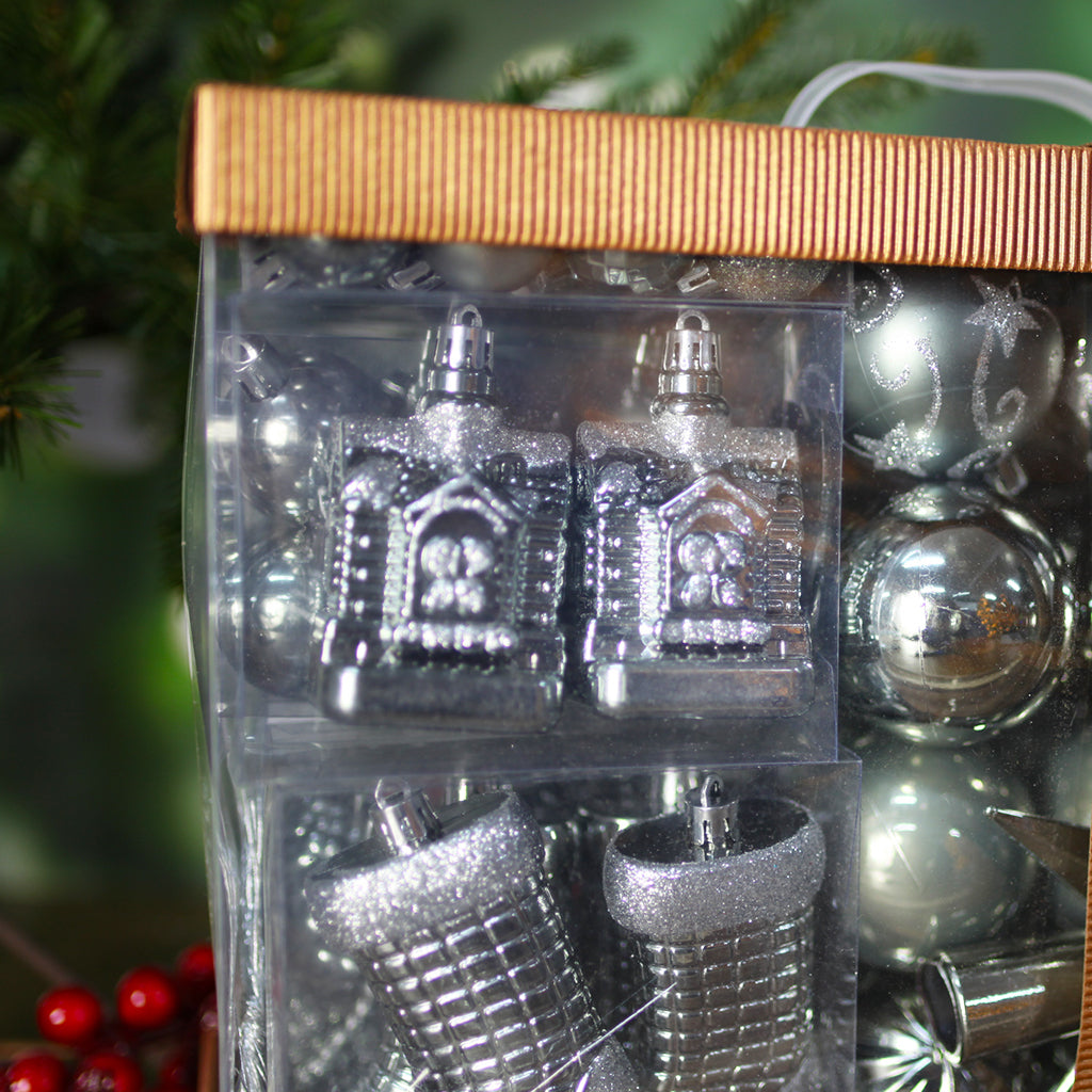 Christmas Tree Bauble 128pc Pack Silver