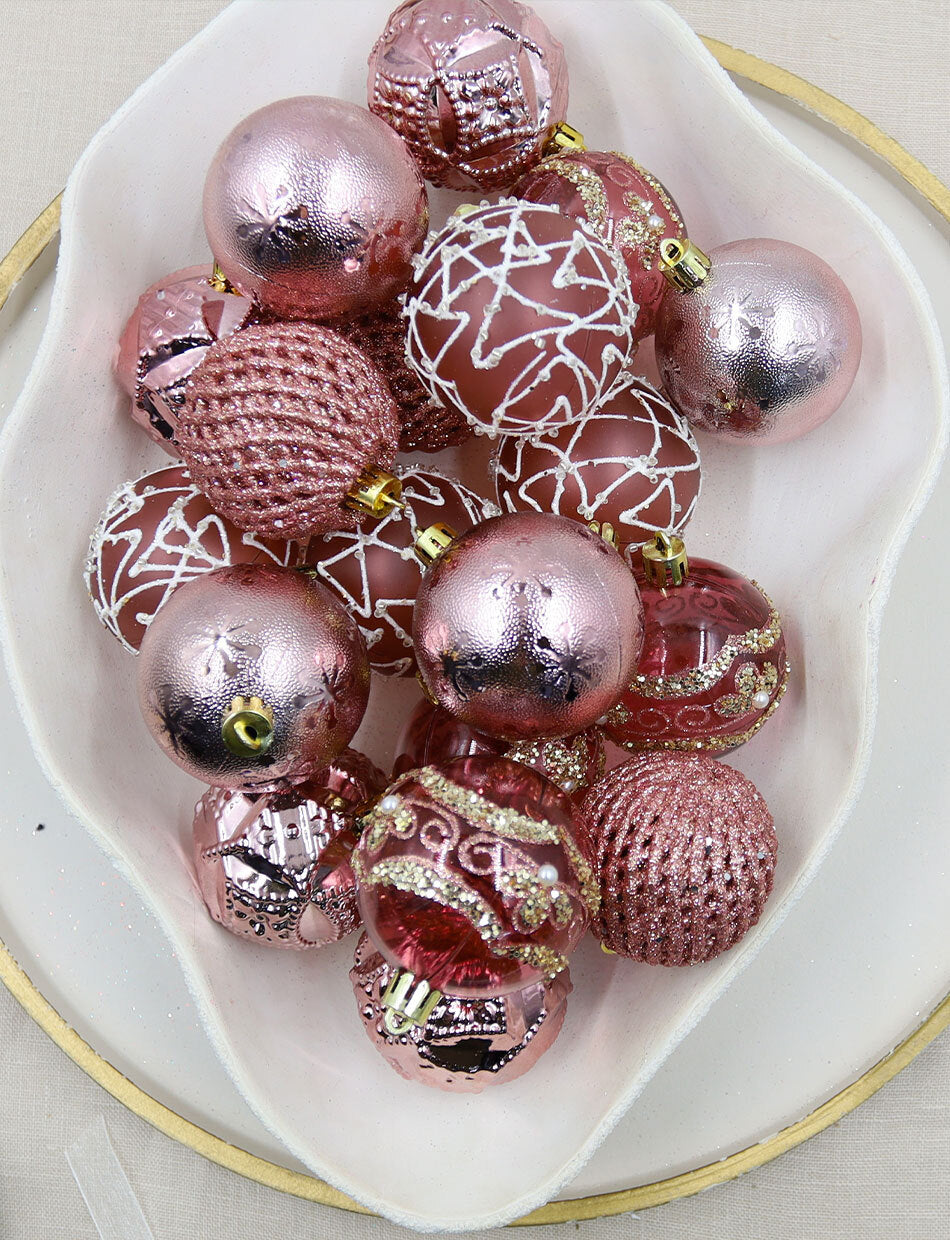 Rose gold 60mm Bauble pack - 20pc pk
