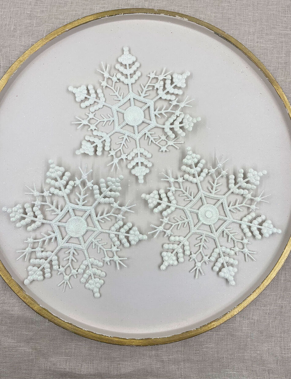 White Snowflakes Hanging Decoration Set of 3