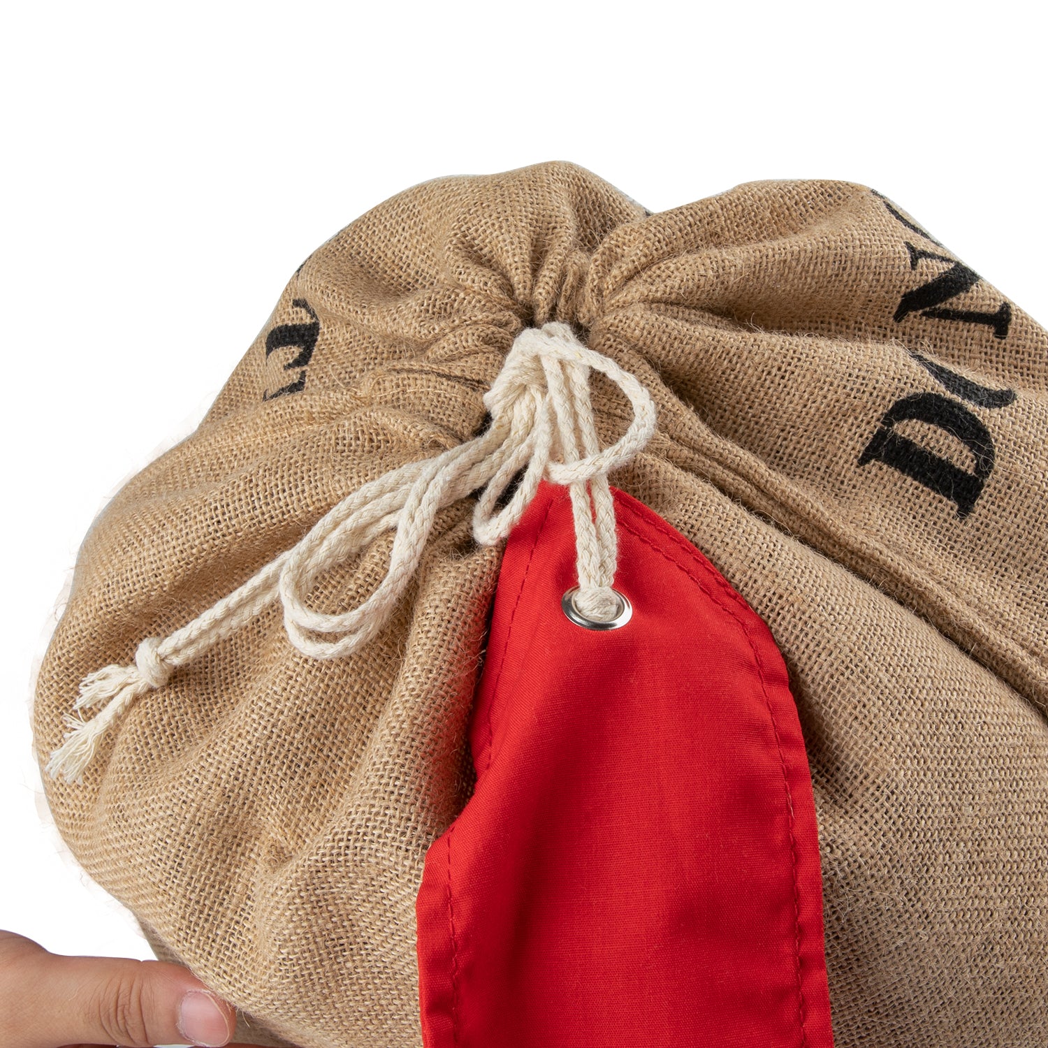 Hessian Santa Sack with big red tag