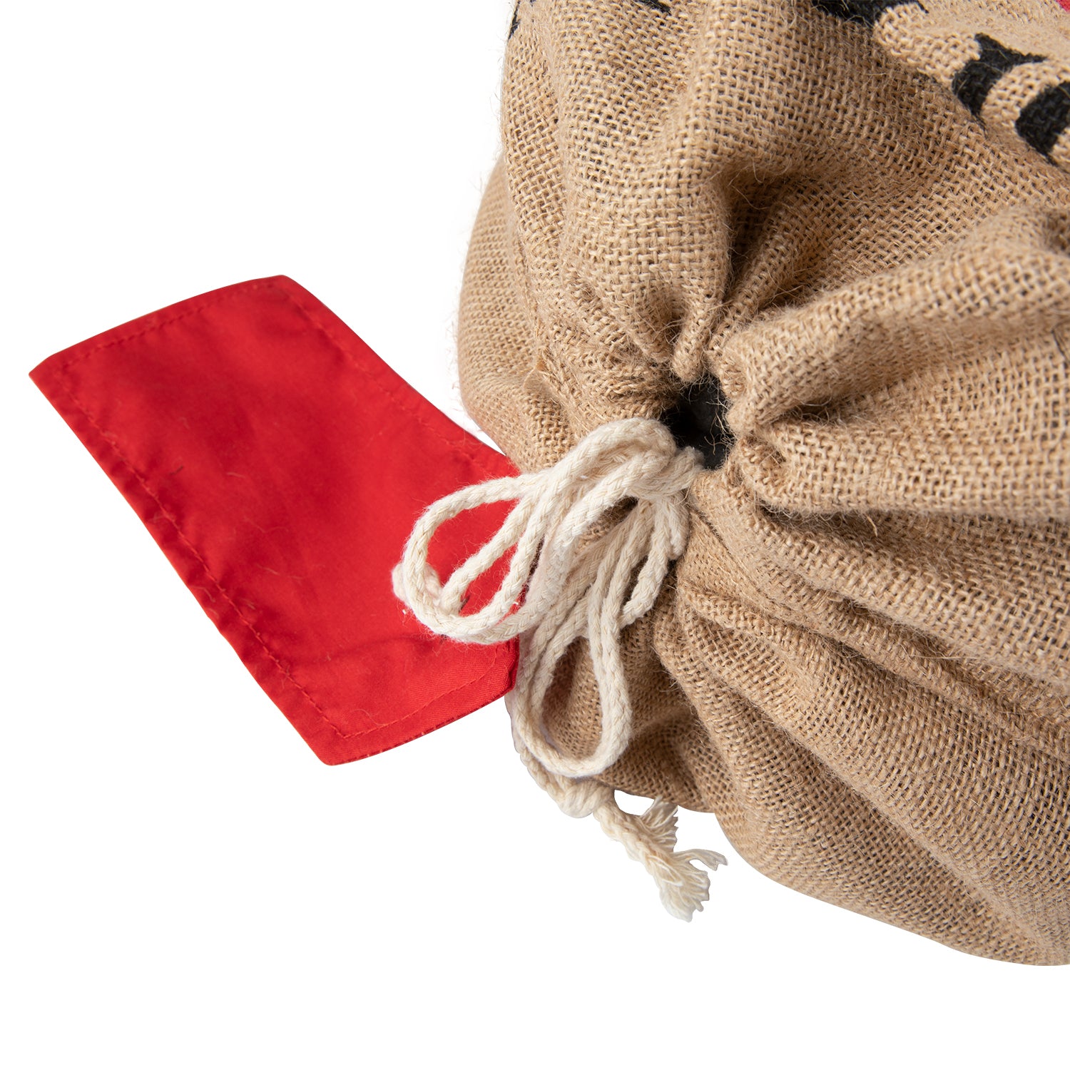 Hessian Santa Sack with big red tag