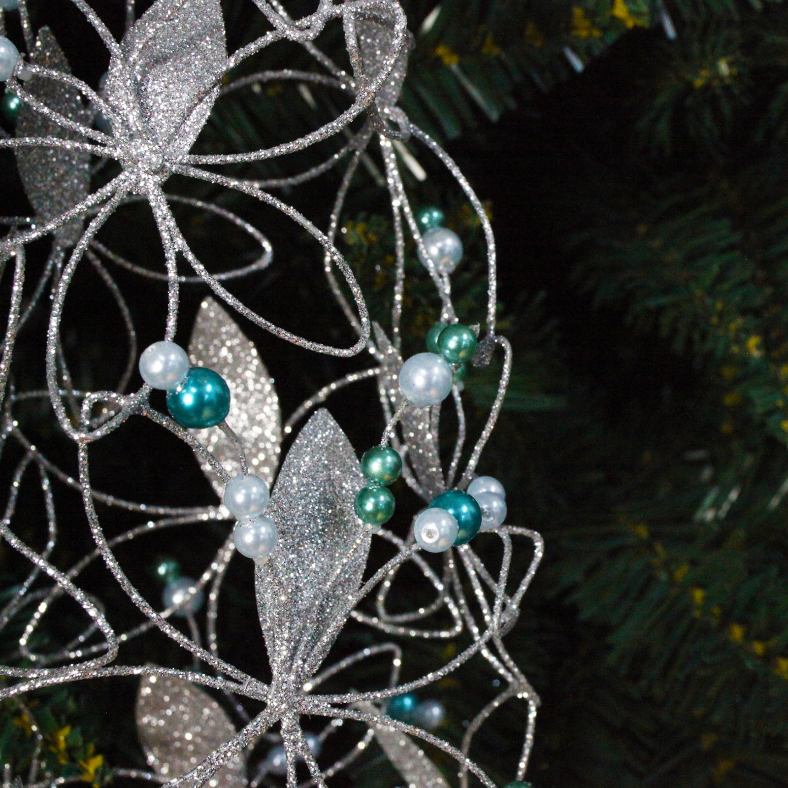 Silver Flower beaded Tree