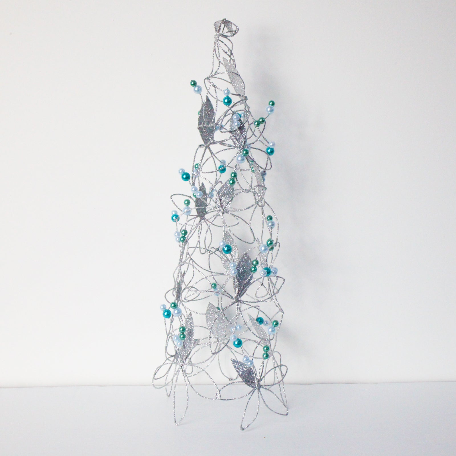 Silver Flower beaded Tree