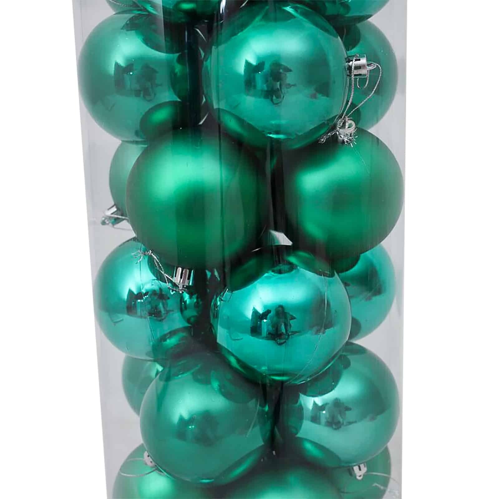 80mm Christmas Baubles Teal 45 Balls