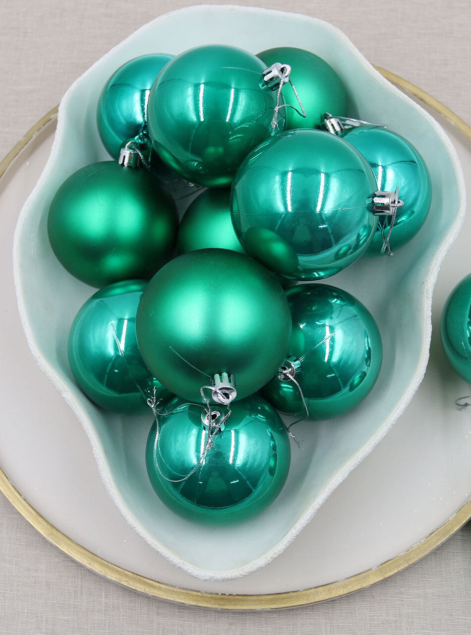 80mm Christmas Baubles Teal 45 Balls