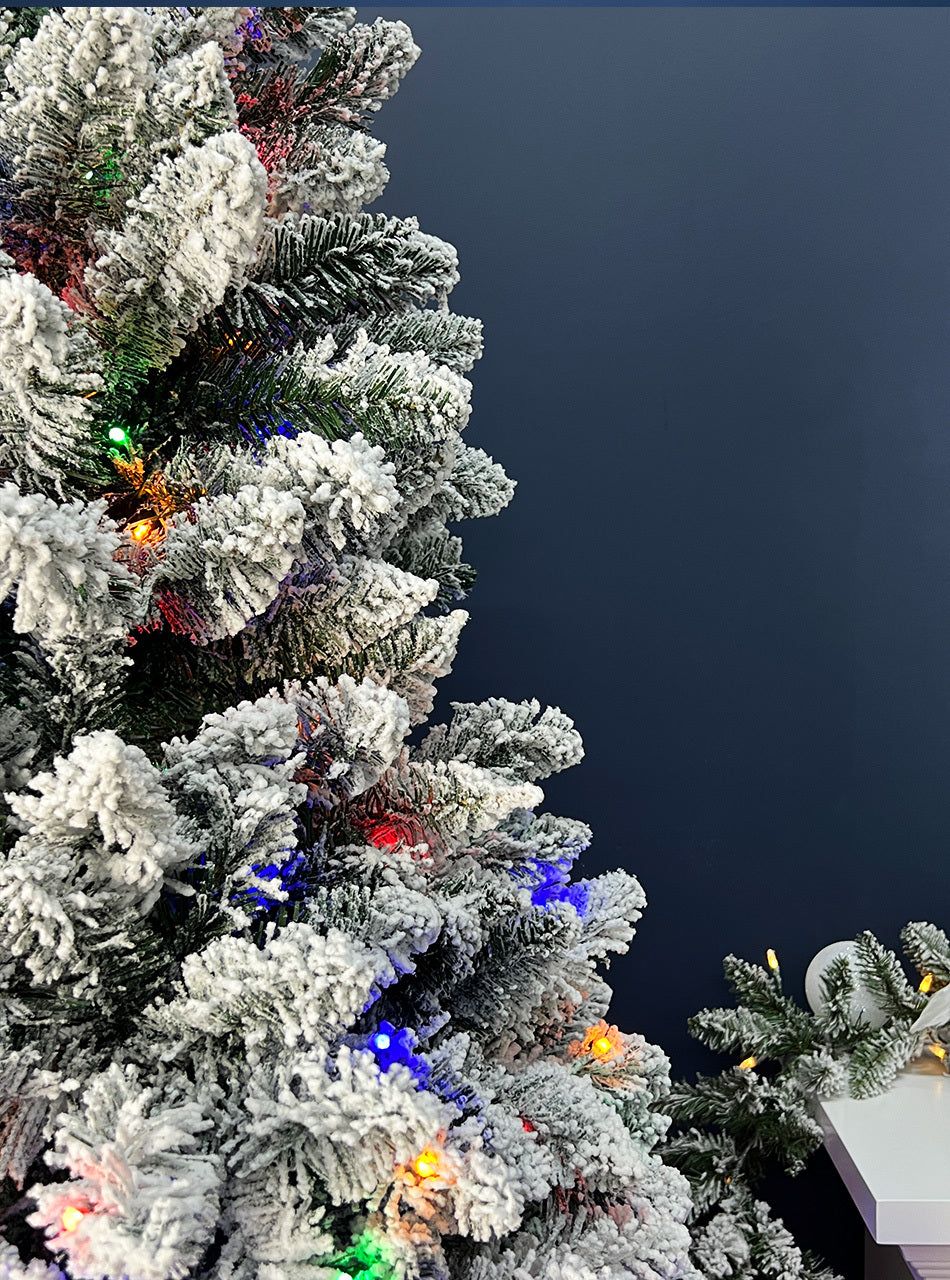 Bavarian Snow Flocked Fir 7ft /2.1m Pre-Lit Christmas Tree