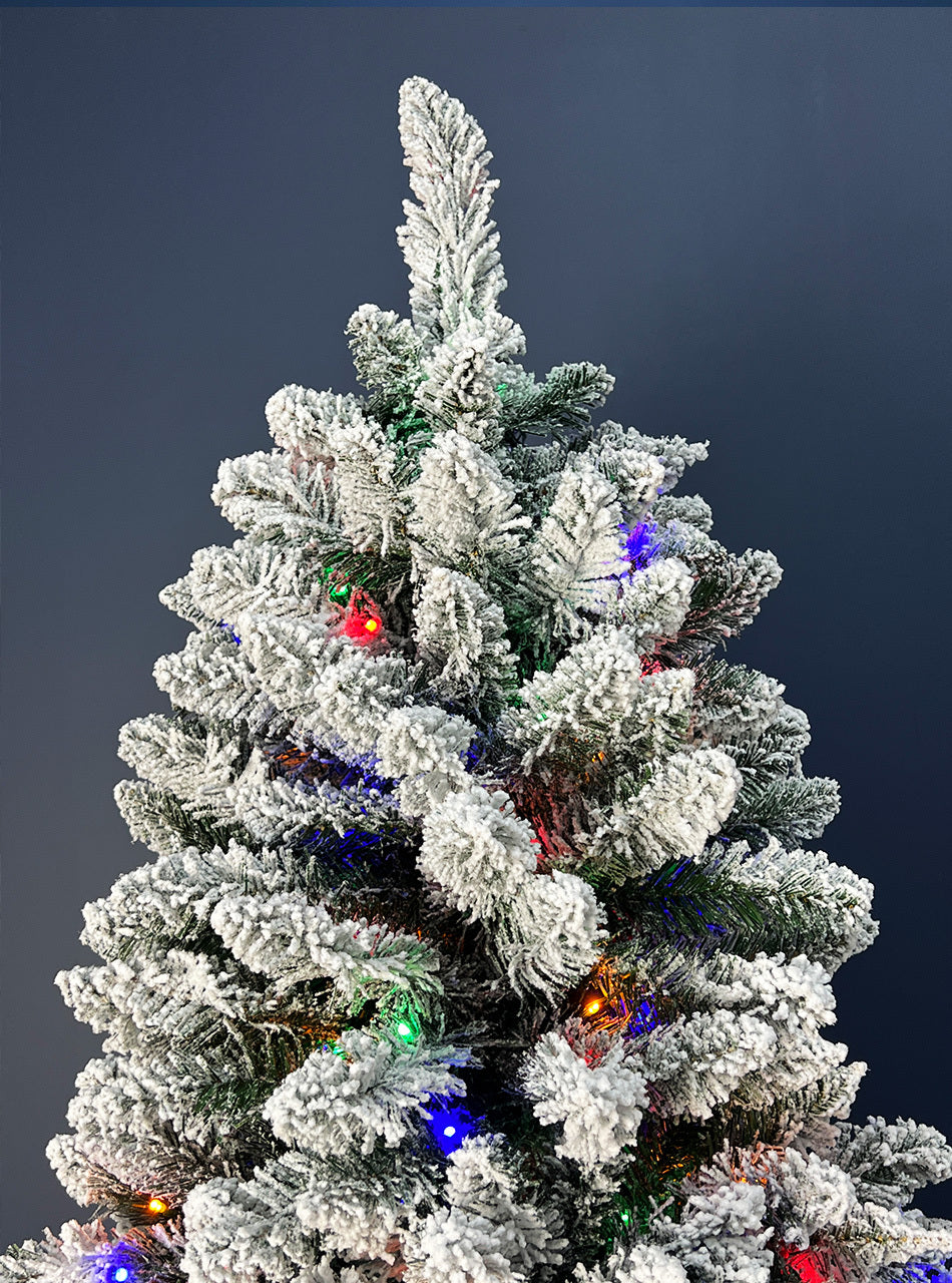 Bavarian Snow Flocked Fir 7ft /2.1m Pre-Lit Christmas Tree