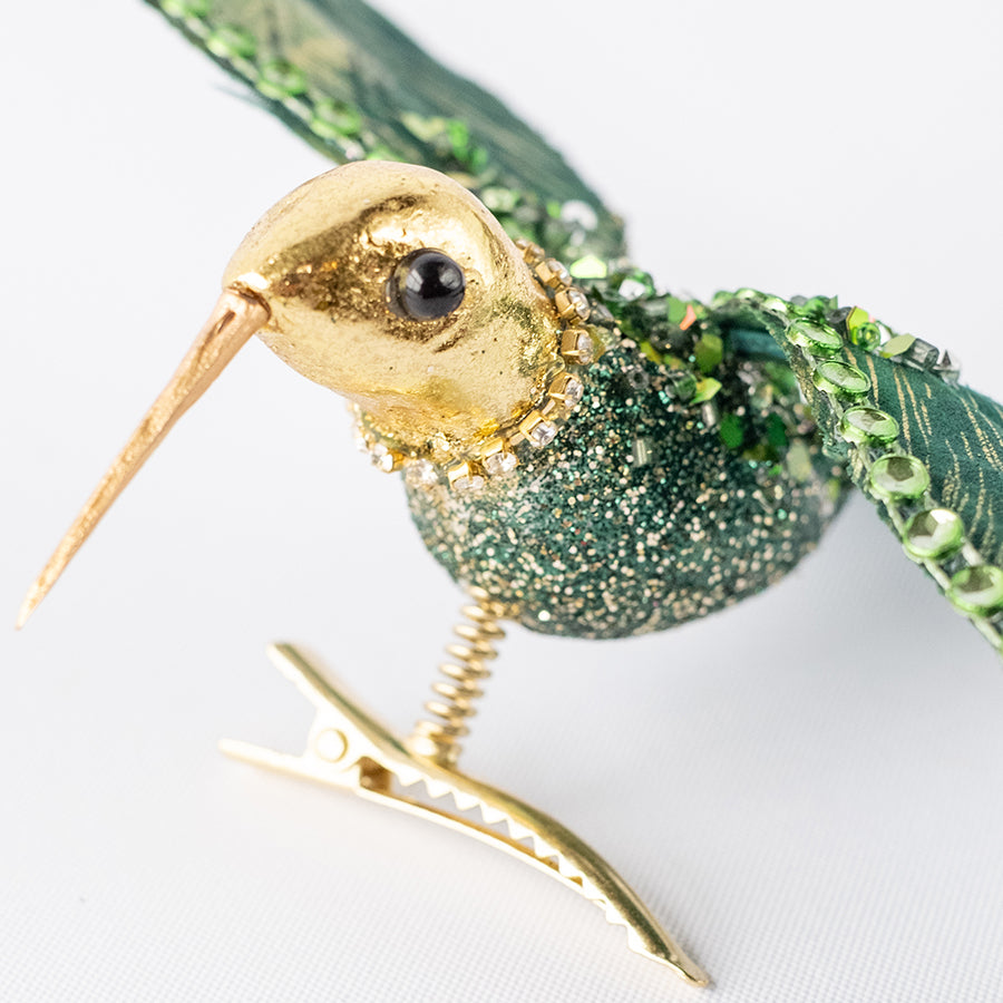 Hummingbird Clip Metalic Green 17.5CM