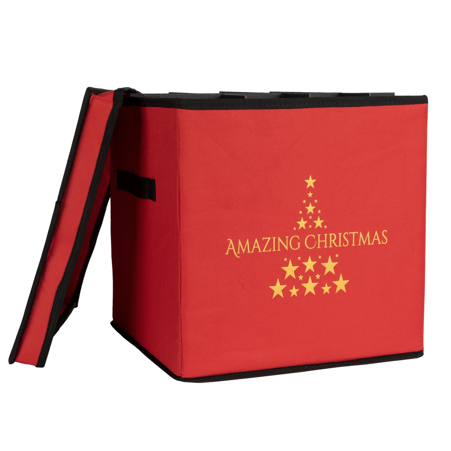 2 x Christmas Bauble Ornament Storage Bag 100mm x 27 Black Trim