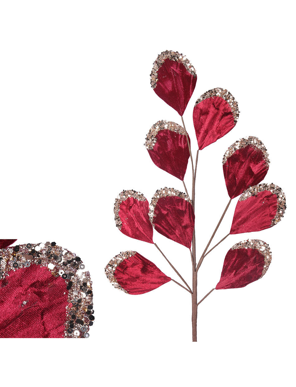 Burgundy Velvet Leaf Pick 70cm