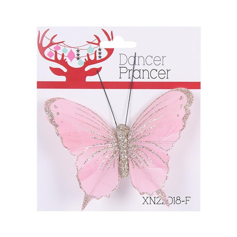 Butterfly Clip Pink With Glitter 100mm