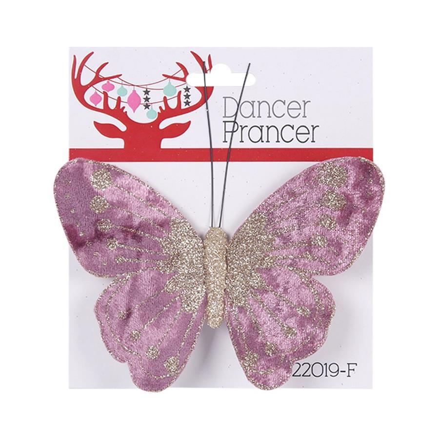 Butterfly Clip Pink With Glitter 110mm