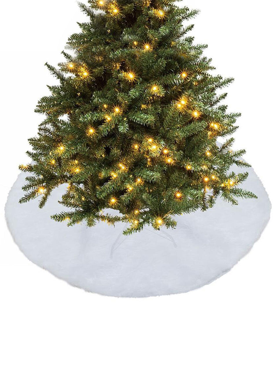Christmas Tree Skirt White Fur 1m