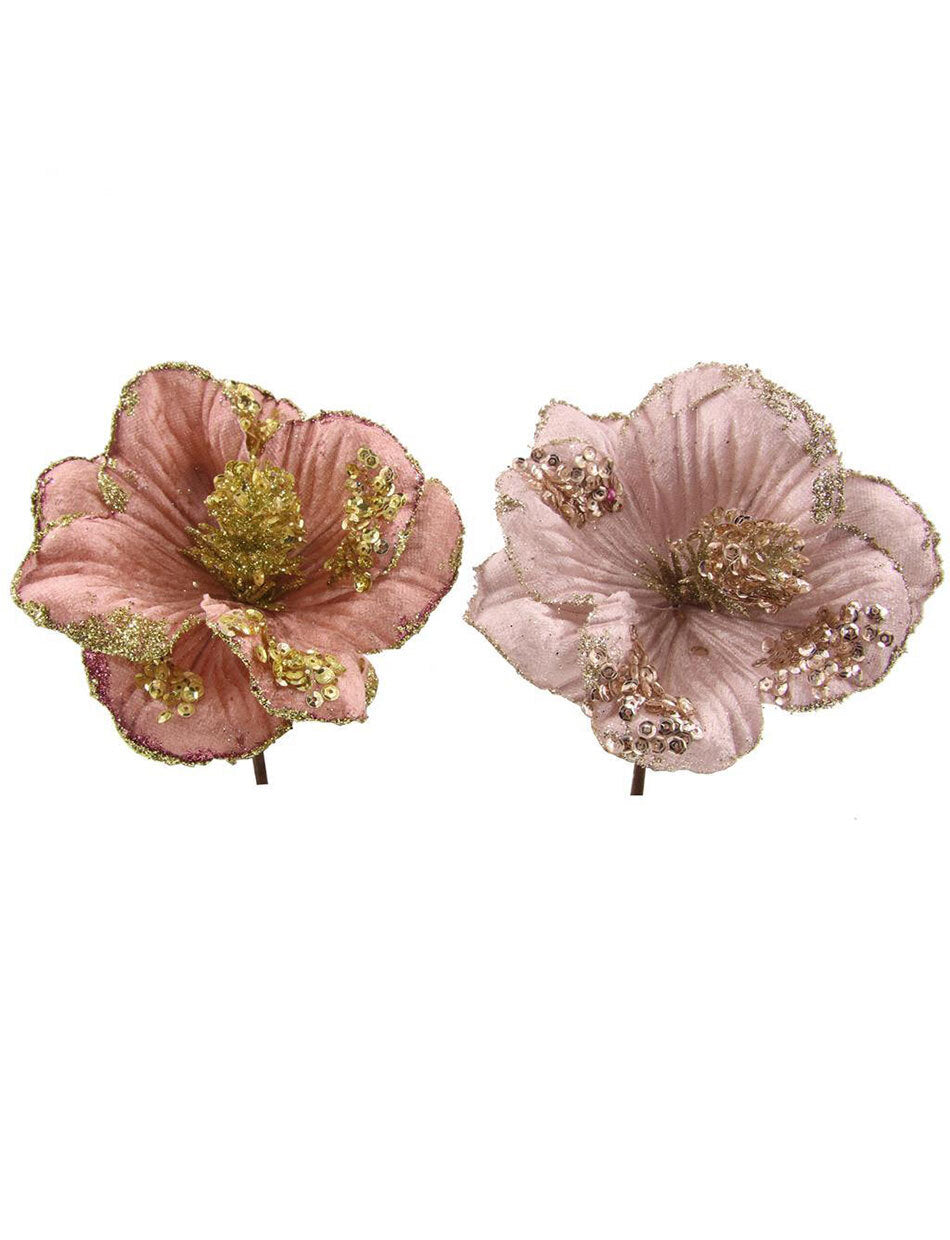 Pale and Dusty Pink Magnolia Flower Picks 2 Pack