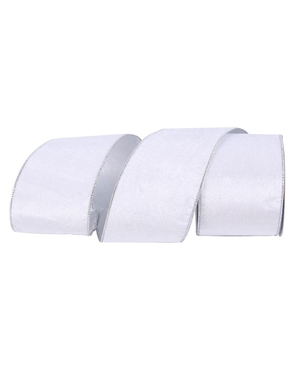 White Velour Double Layer Christmas Tree Ribbon