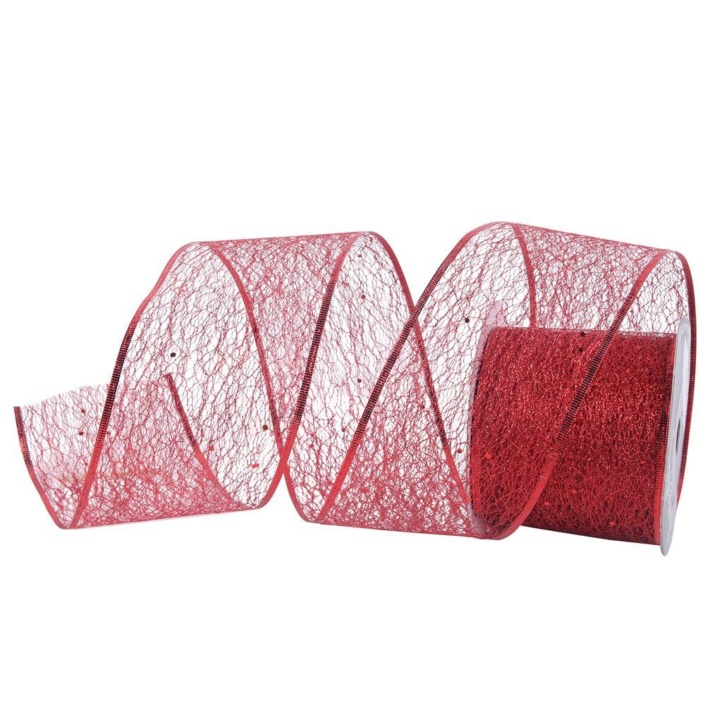 Red Mesh Ribbon 10m Long
