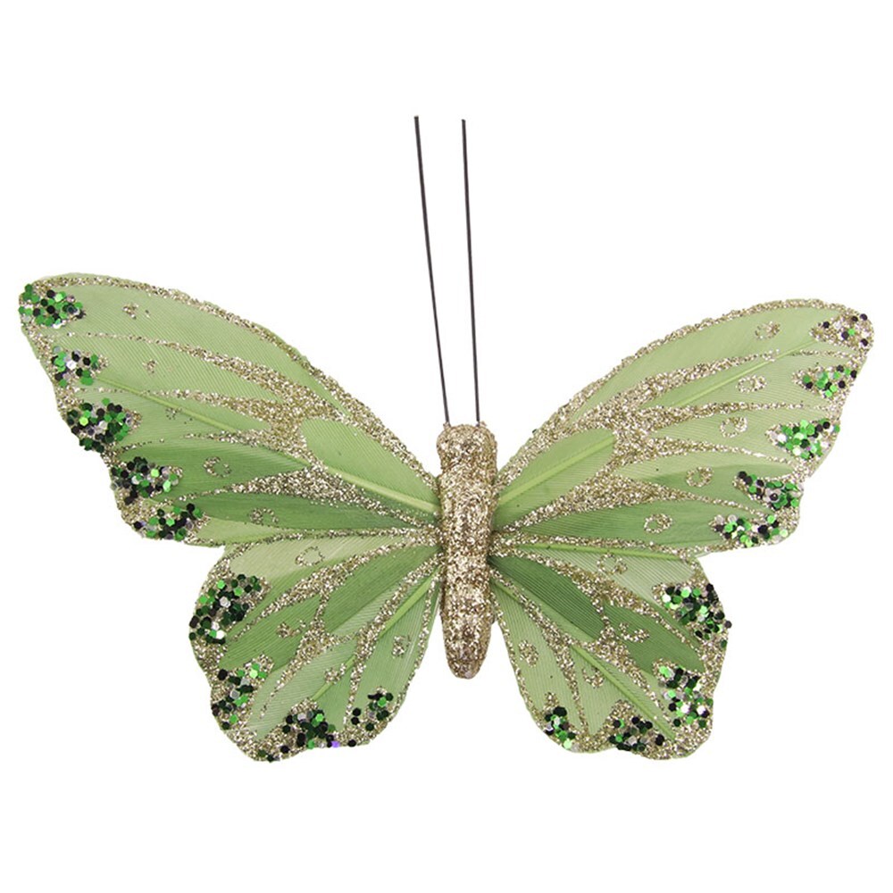 MINT Butterfly Clip with Chanpagne Glitter 12cm