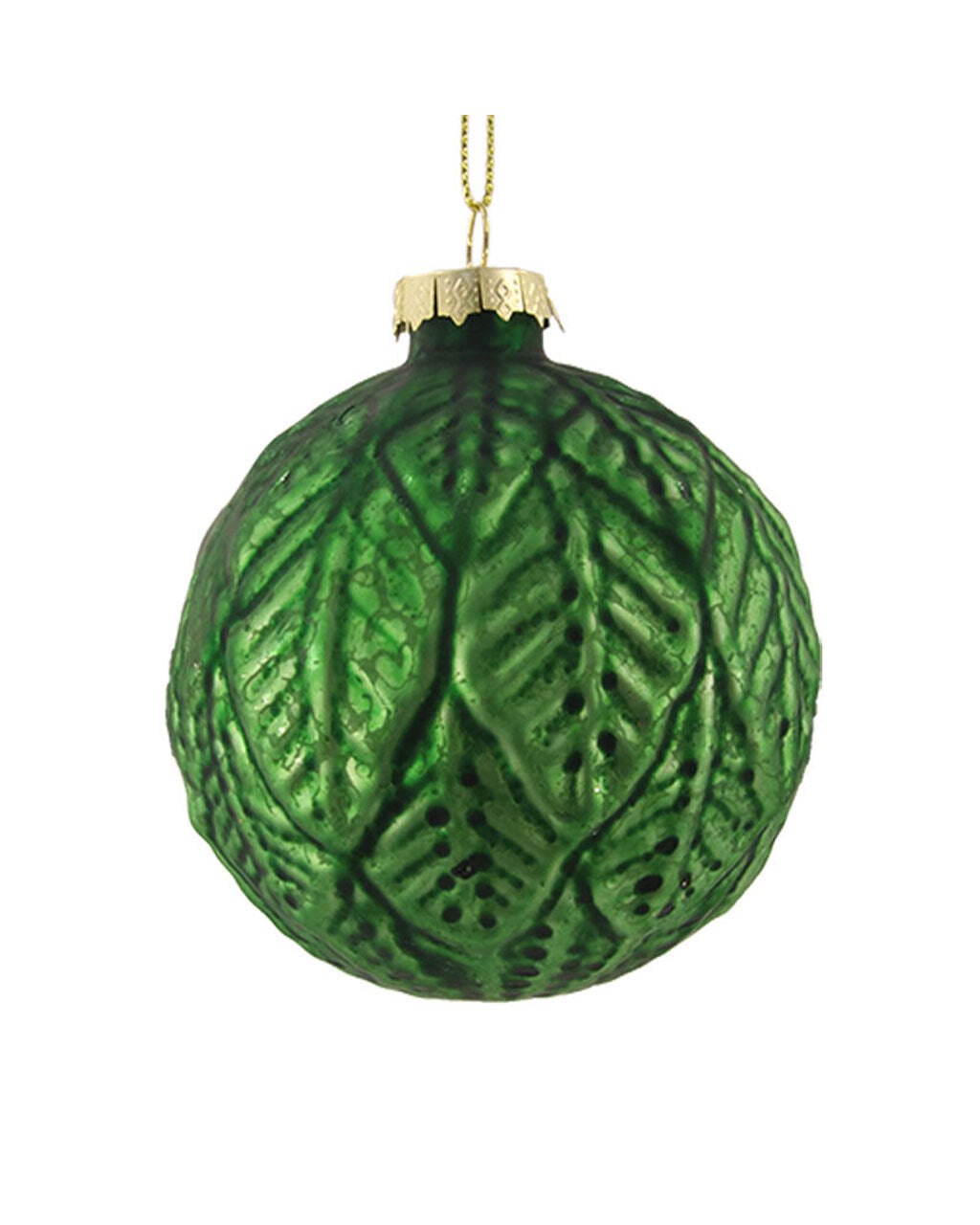 Christmas Antique Emerald Glass Baubles 80mm