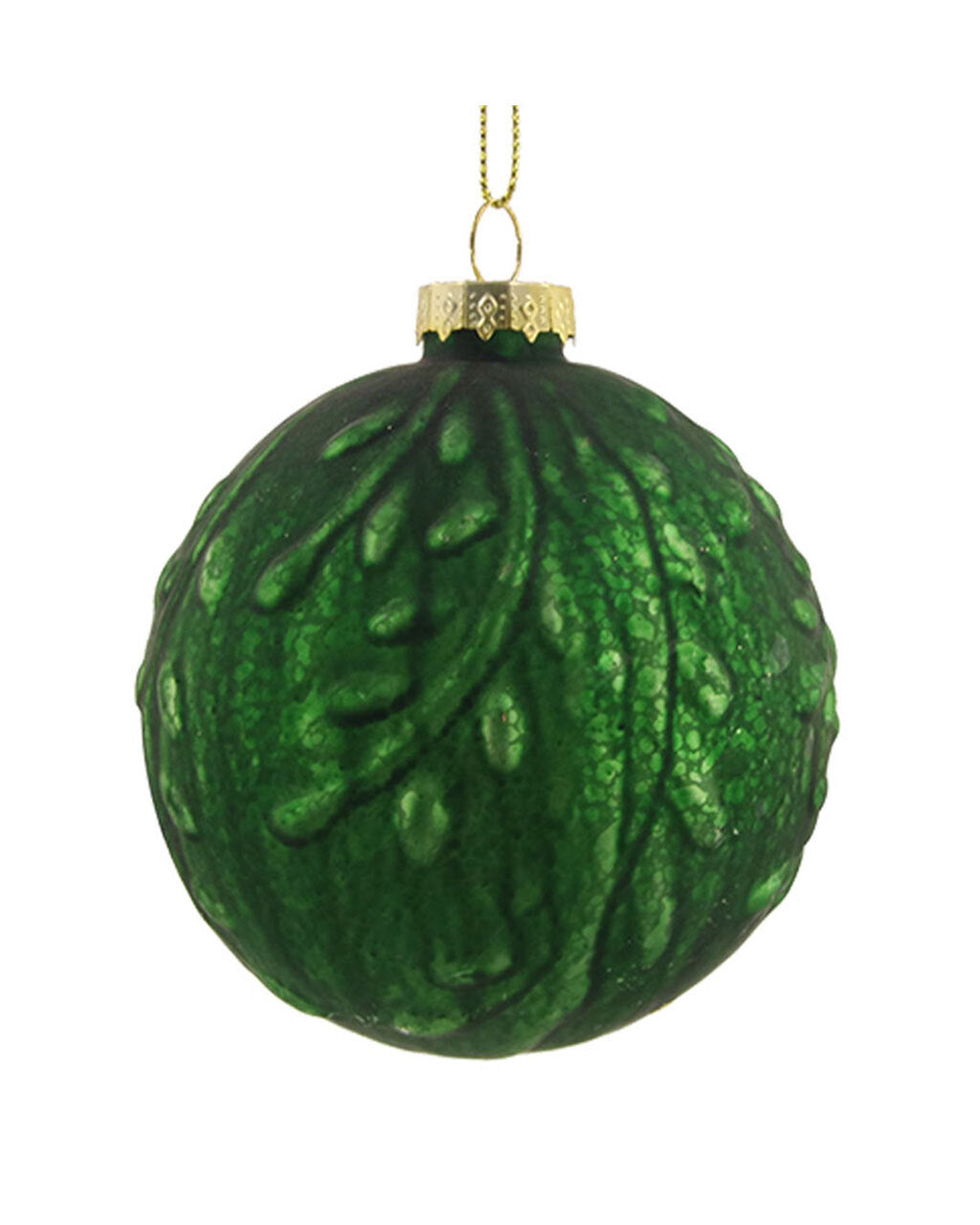 Christmas Antique Emerald Glass Baubles 80mm
