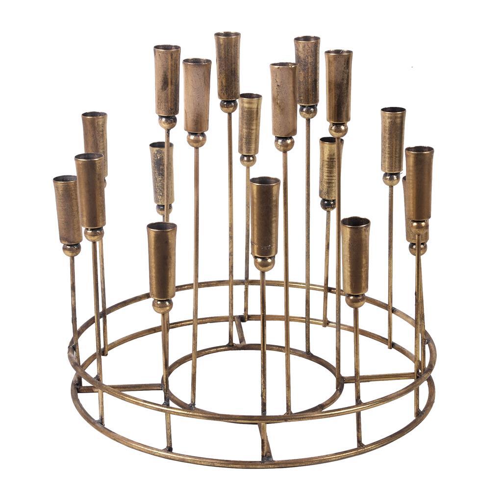 Gold Circular Candle Abra – 39.5cm x 38cm