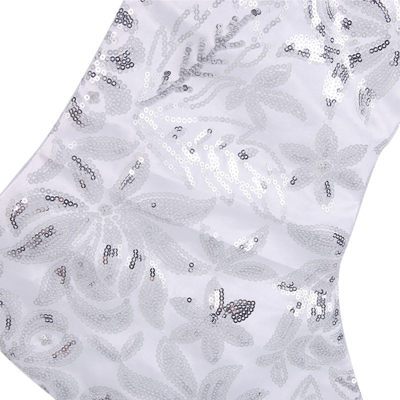 Silver and white Christmas Stocking