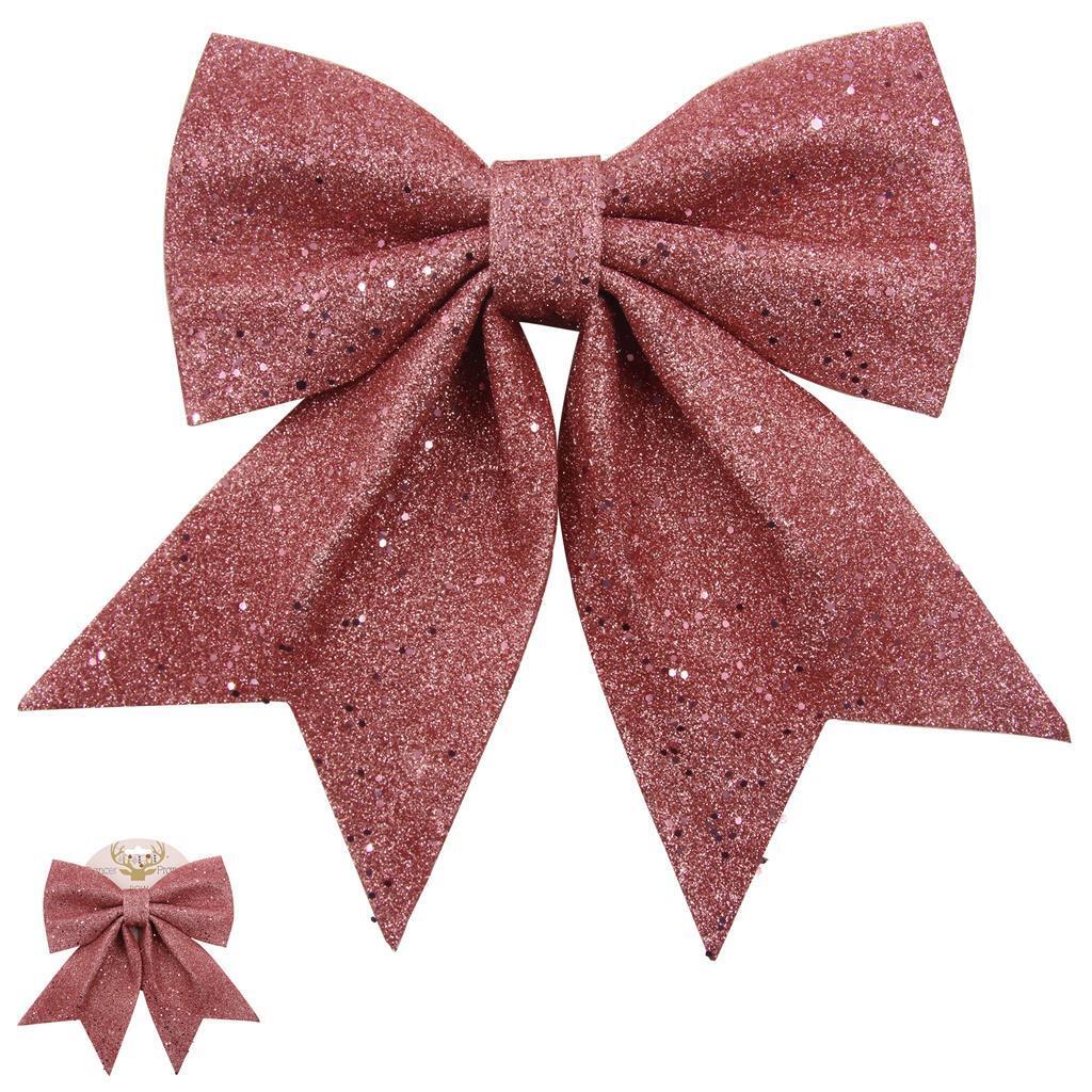Christmas Tree Pink Glitter Bow Ornament