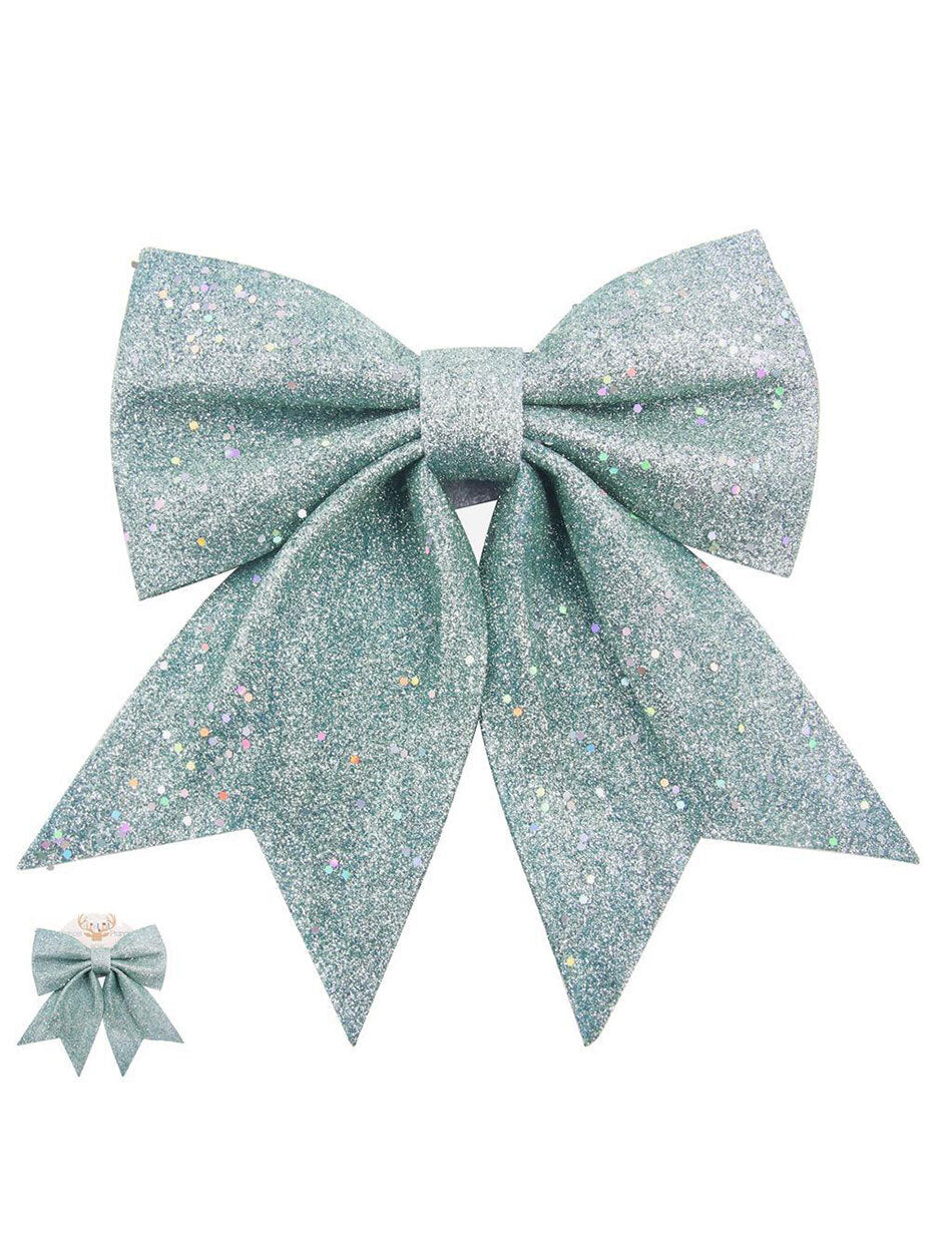 Mint Glitter Christmas Tree Bow Ornament