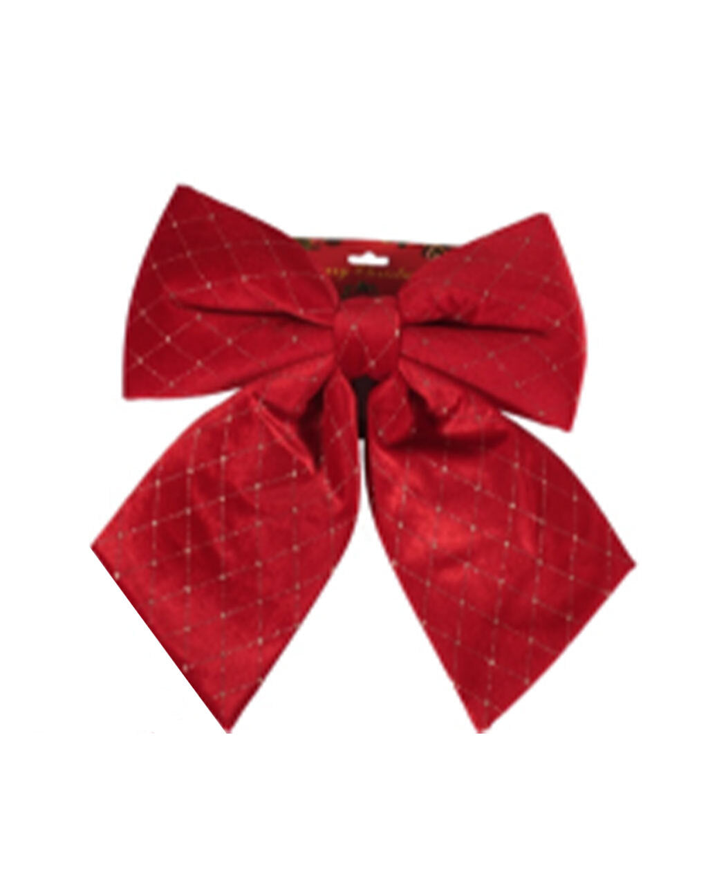 RED Velour Christmas Tree Bow 40cm