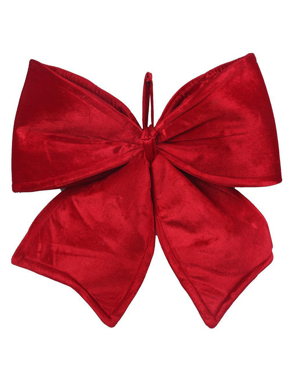 Red Velour Christmas Tree Bow